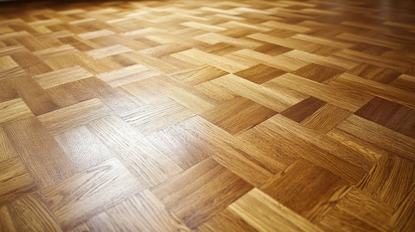 Bright home interior with a glossy tiled floor